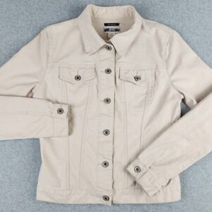 Vintage GAP Jean Jacket Women's Size M Brown Beige Denim Stretch Y2K